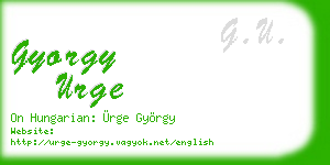 gyorgy urge business card